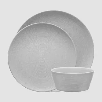 Noritake Grey on Grey Swirl 12pc Dinner Set