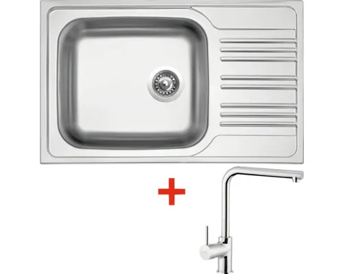 Nerezový dřez s baterií STAR 780 XXL 500 x 780 mm + baterie ELKA N56