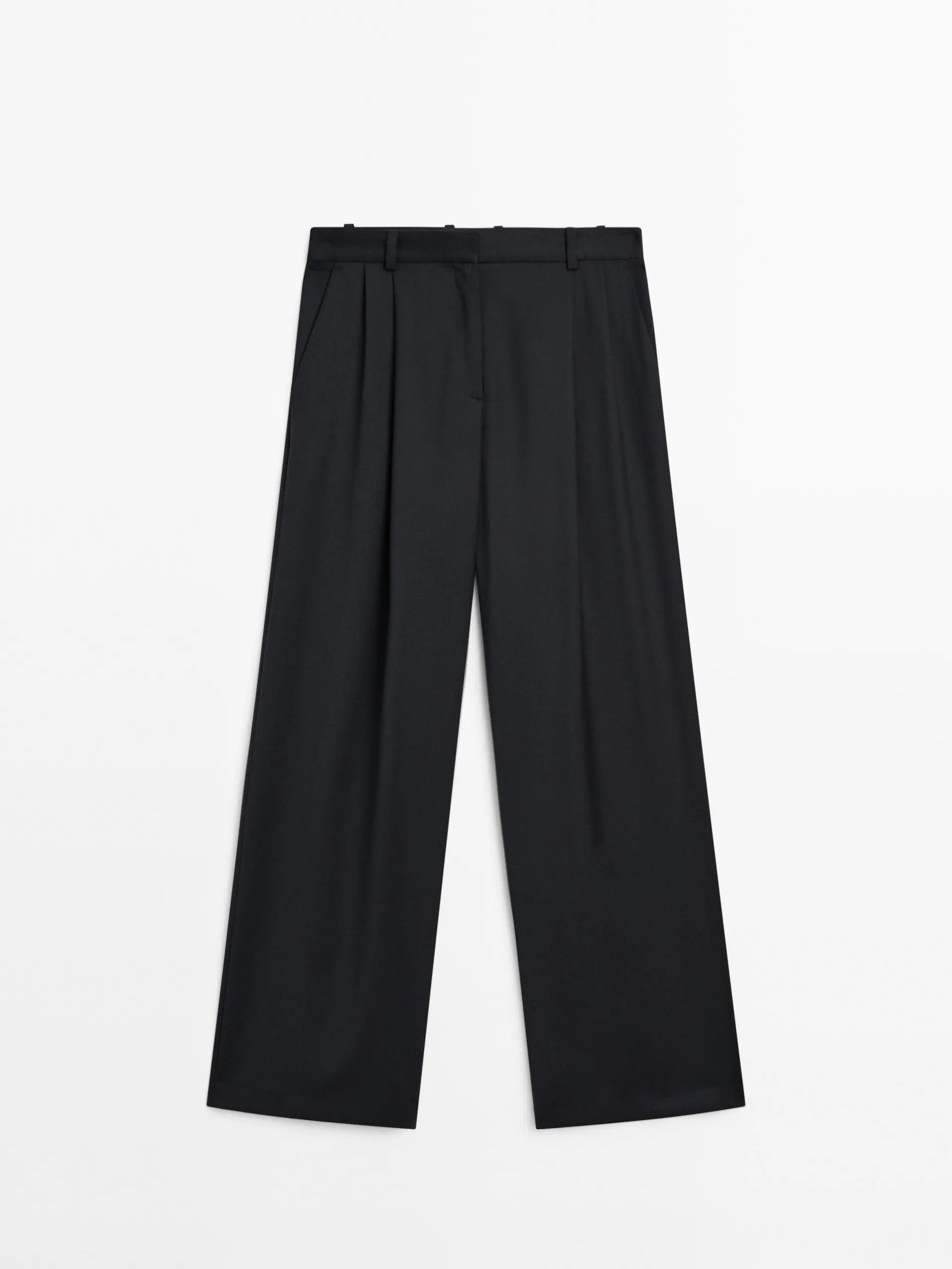 Plisované kalhoty z extra jemné vlny