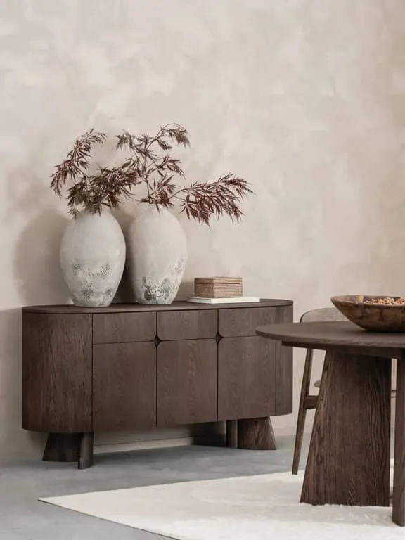 Japandi skjenk 158 x 45 H75 cm, mocca oljet