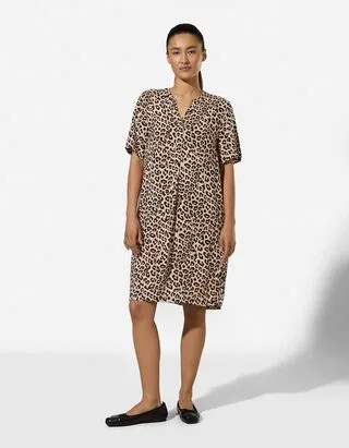 Abito - Stampa allover - Beige