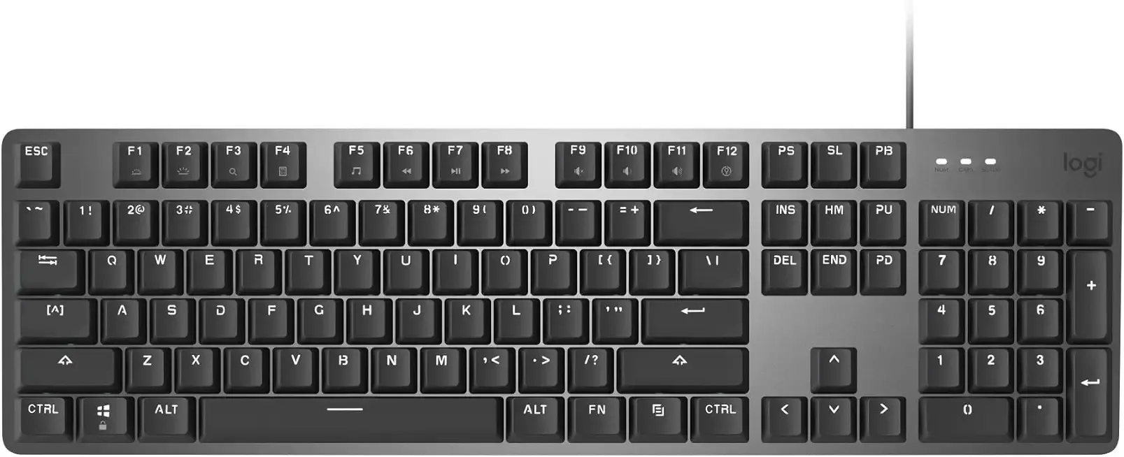 K845 Mechanical Illuminated Keyboard, Mechanical Switches, Strong Adjustable Tilt Legs, Full Size, Aluminum Top Case, 104 Keys, USB Corded, Windows (TTC Red Switches)