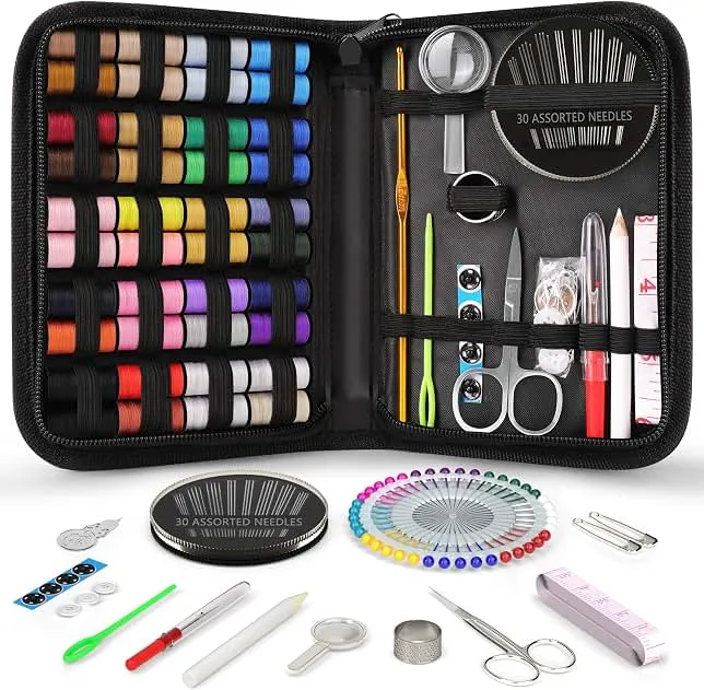 Coquimbo Sewing Kit Christmas Gifts for Grandma, Mom, Traveler, Adults, Beginner, Emergency, DIY Sewing Supplies Organizer Filled with Scissors, Thread, Sewing Needles,…