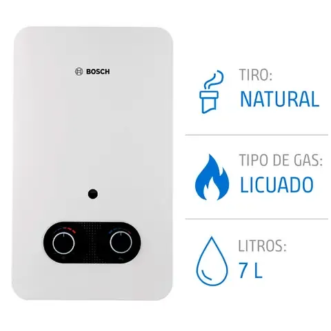 Calefont Gas Licuado 7 Litros Tiro Natural Ionizado