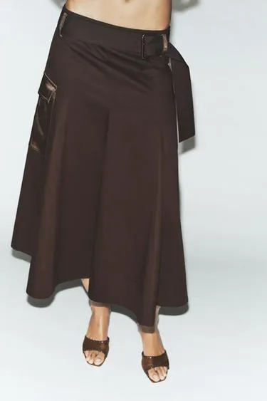 CARGO MIDI SKIRT WITH BELT