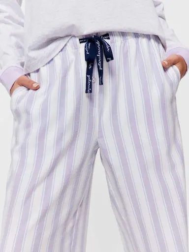 Lilac Stripe 100% Cotton Flannelette Classic Pj Pant