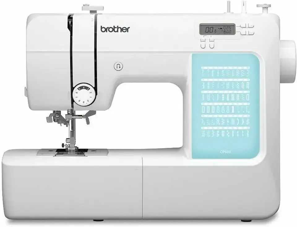 Brother CP60X Computerized Sewing Machine, 60 Built-in Stitches, LCD Display, 7 Included Feet, White