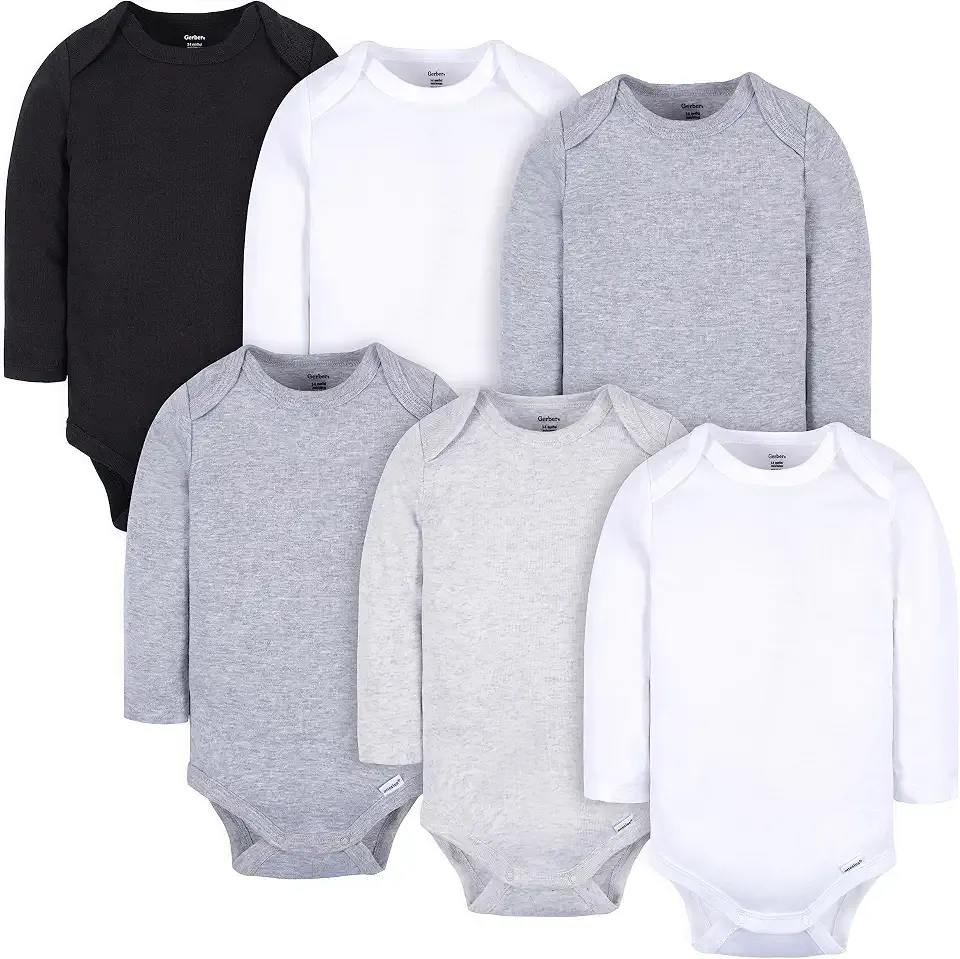 Baby Boys & Girls 6-Pack Long Sleeve Onesies Bodysuit