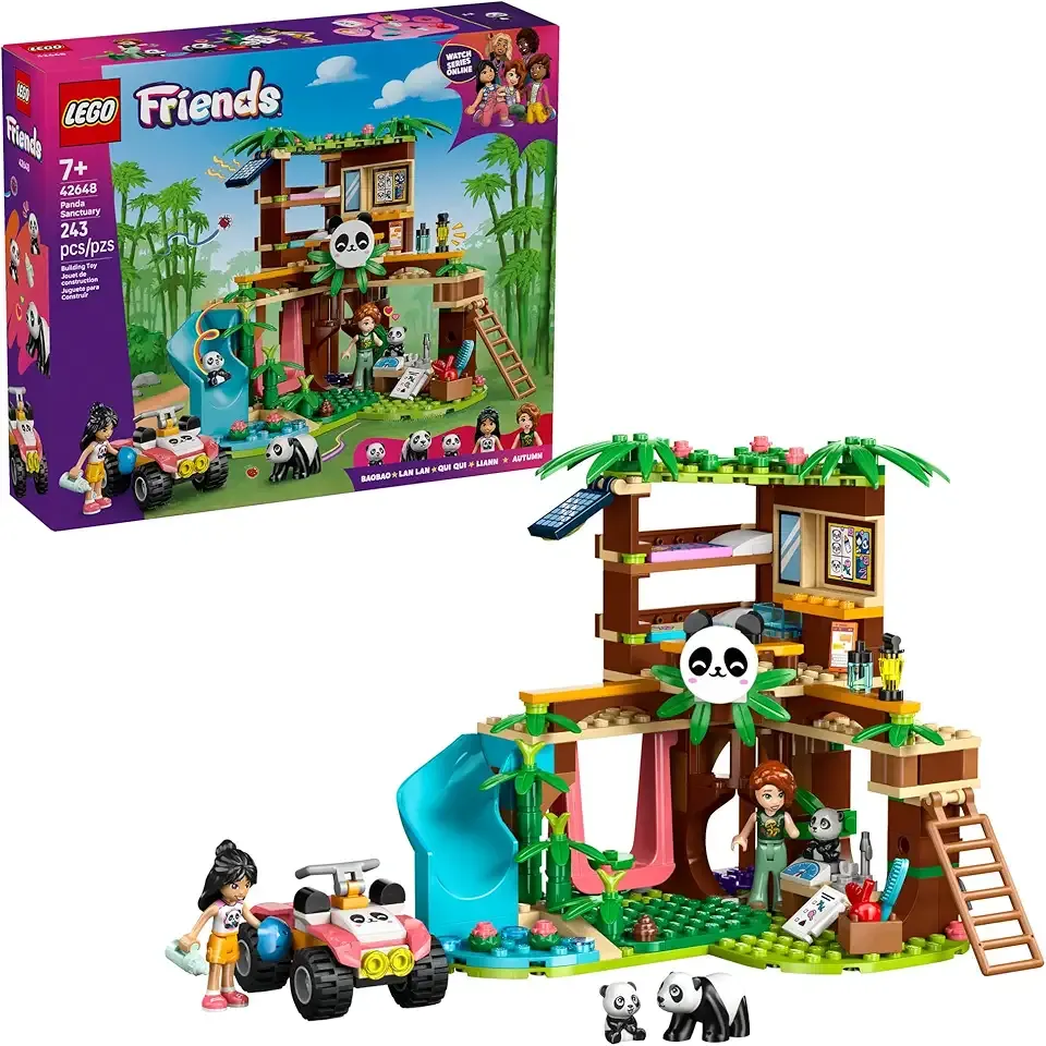 Friends Panda Sanctuary Animal Care Pretend Play Toy for Girls & Boys - Interactive Storytelling & Building Playset with Panda Toys for Kids, Ages 7+ - Gift Idea for Birthdays - 42648