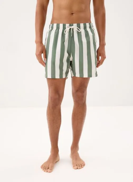 Zwemshorts Block Striped Swim Shorts heren groen