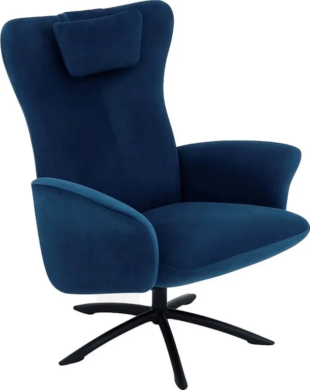 Wilmer høy stol Tubesokkel svart, stoff Mirage Monolith blue