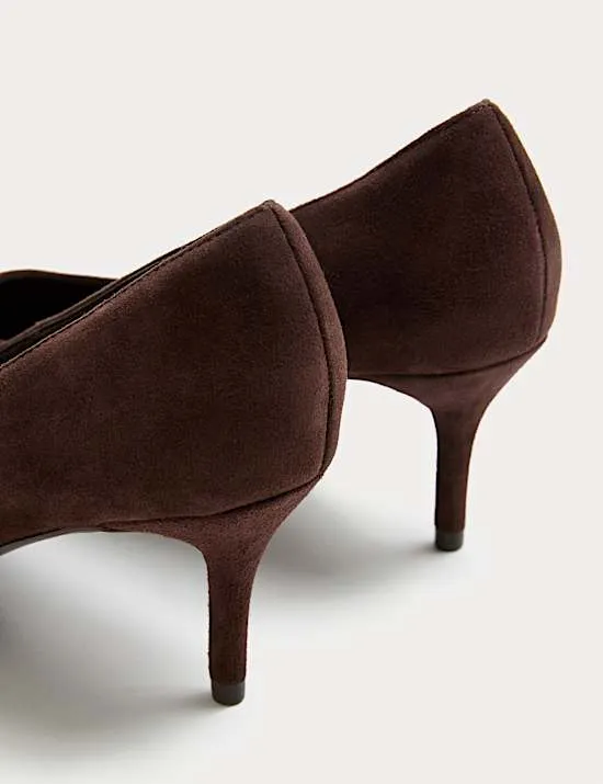 Wildlederpumps mit kleinem Absatz