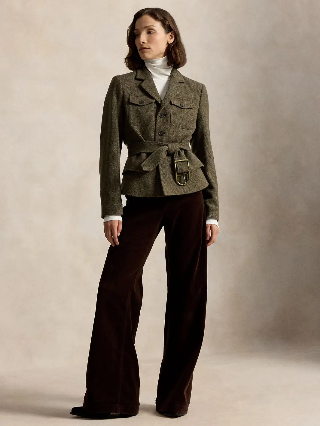 BELTED TWEED JACKET