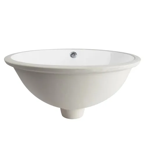 Symmetry 18.31 in. Oval Undermount Bathroom Sink in White with Overflow Drain
