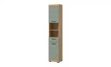Hochschrank SCHLOONSEE, Breite 37cm, 2 Tür, 1 Schubkasten, 2 offene Fächer, MDF-Front, in verschiedenen Farben erhältlich, Badmöbel, Badschrank, Schrank, Bad Schloonsee