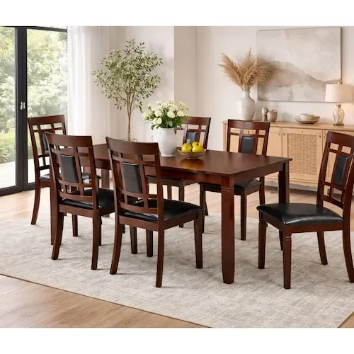 Brassex Inc. Bennett Modern 7-Piece Dining Set in Espresso