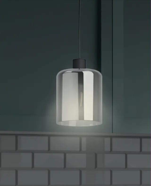 Lampadario Glamour Paradox nero paralume nero E27 Ø0cm INSPIRE