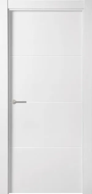 Puerta de interior abatible ciega maciza lacada Toronto blanco apertura derecha cerco de 7x3 anchura 72.5cm