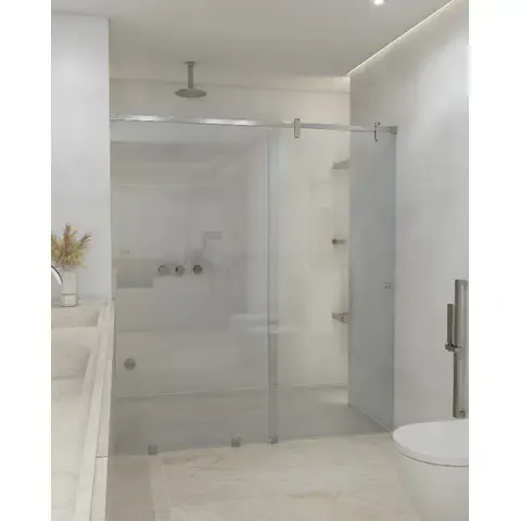 Shower door corredera vidrio templado ancho ajustable 130-140 x 190 cm Satinado Scala