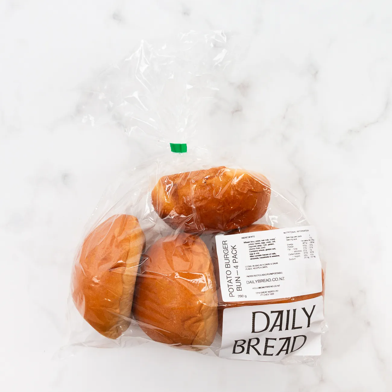 daily bread potato burger buns 4 pack