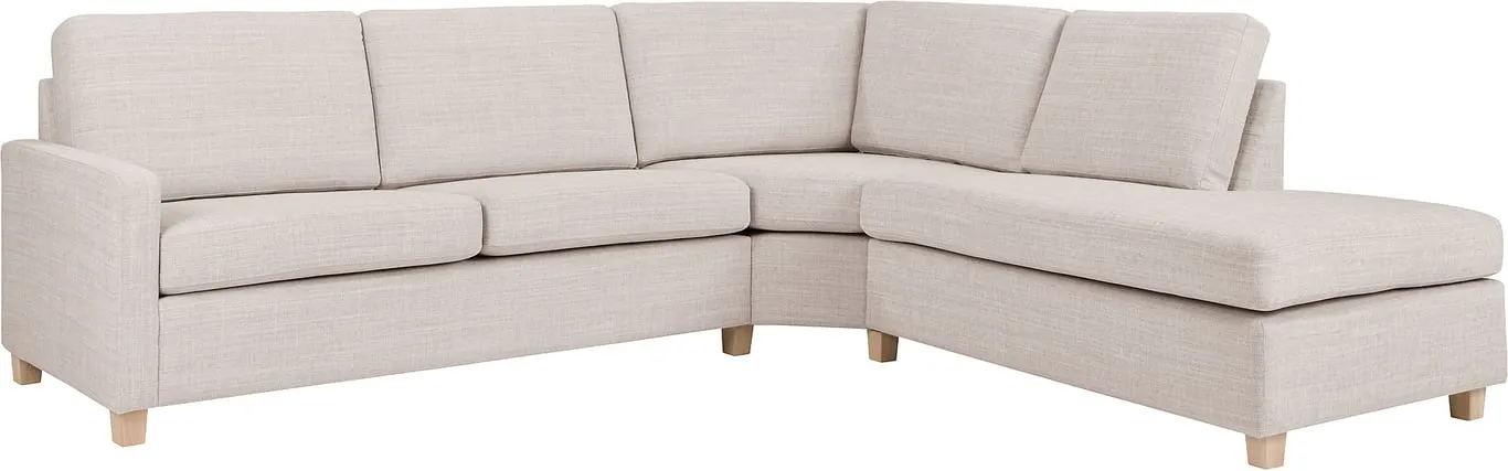 Sone lav hjørnesofa Modulsofa. 2,5 seter + stort hjørne + åpen ende i stoff Oslo 228/01 natur