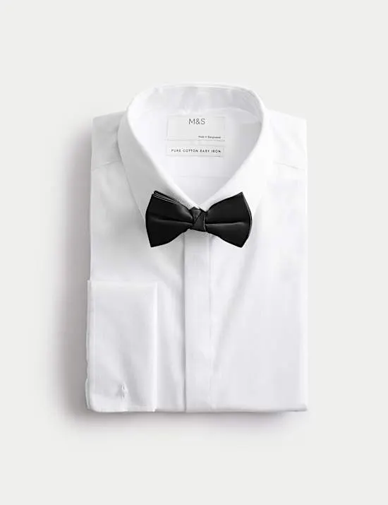 Slim Fit Luxury Cotton Dress Shirt with Bow Tie