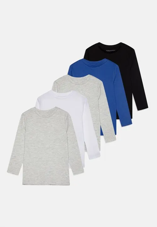 UNISEX 5 PACK - Topper langermet - black/mottled light grey/mottled dark grey
