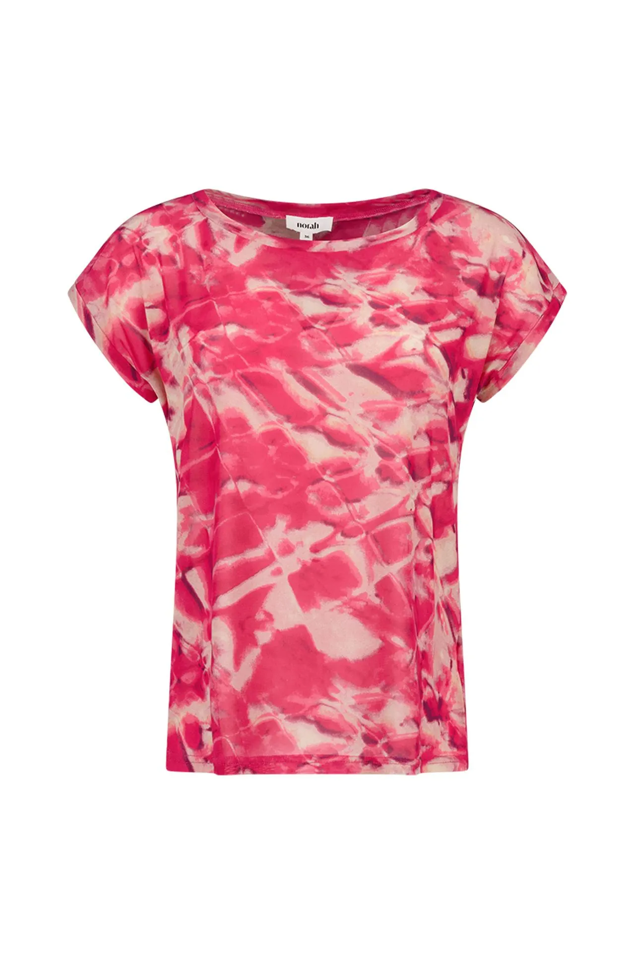 Roze mesh shirt met grafische print