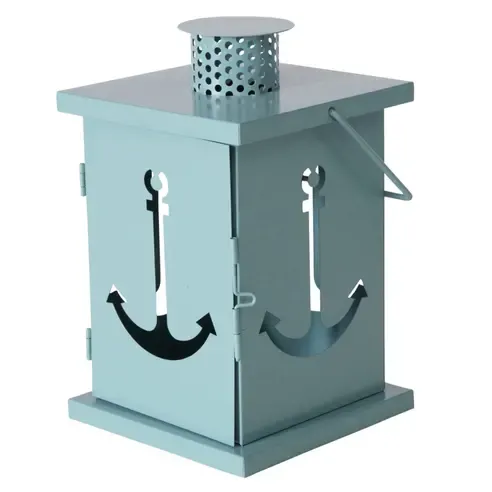 Laterne - hellblau - 23 cm hoch