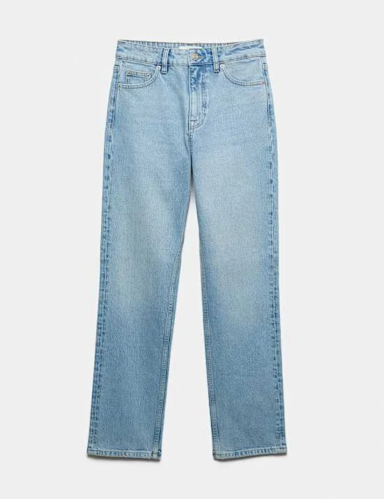 Knöchellange Jeans in mittlerer Höhe mit geradem Bein