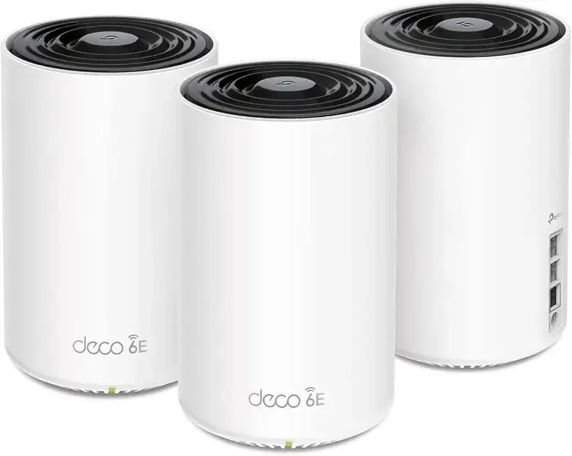 Deco XE75 Pro AXE5400 Tri-Band WiFi 6E Mesh System - 2.5G WAN/LAN Port, Covers up to 7200 Sq.Ft, Replaces WiFi Router and Extender, AI-Driven Mesh, 6GHz Band, 3-Pack