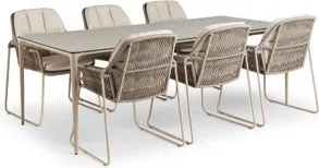 Tierra Outdoor 6-zits diningset Elegante met Rivera beige