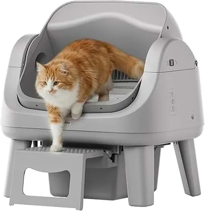 PetPivot Open Top Self Cleaning Cat Litter Box, Auto…