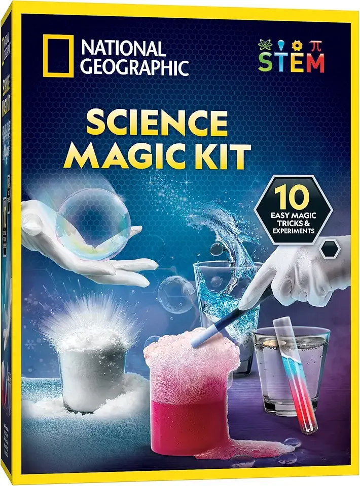 National Geographic Magic Chemistry Set – Science Kit for Kids with 10 Amazing Magic Tricks, STEM Projects and Science Experiments, Science Toys, Great Gift for Boys and Girls 8-12