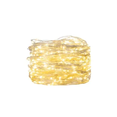 15-ft Plug-in Black/Silver Indoor/Outdoor String Light with 300 White -Light LED Fairy Bulbs