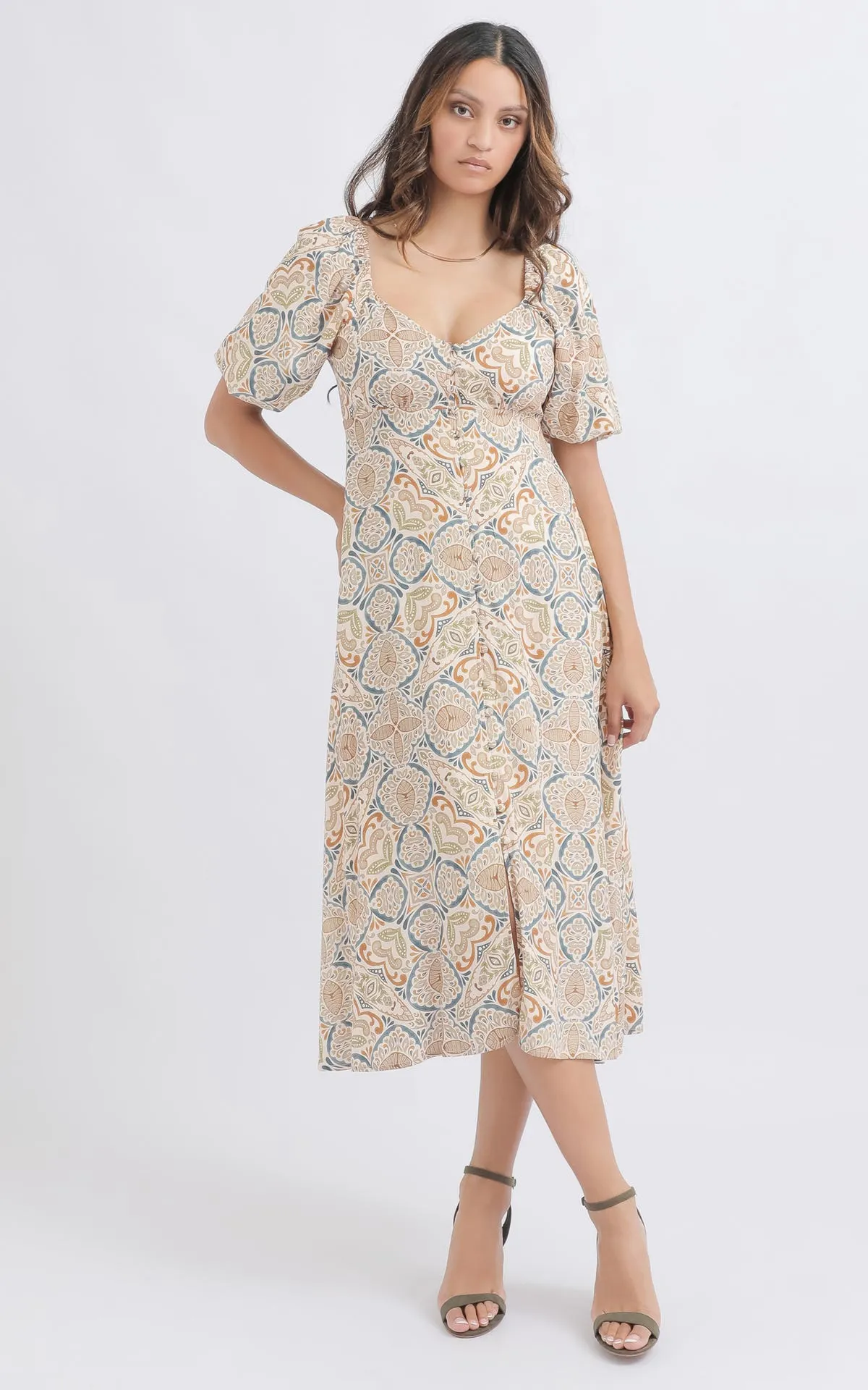 Ptd Poplin Button Front Dress