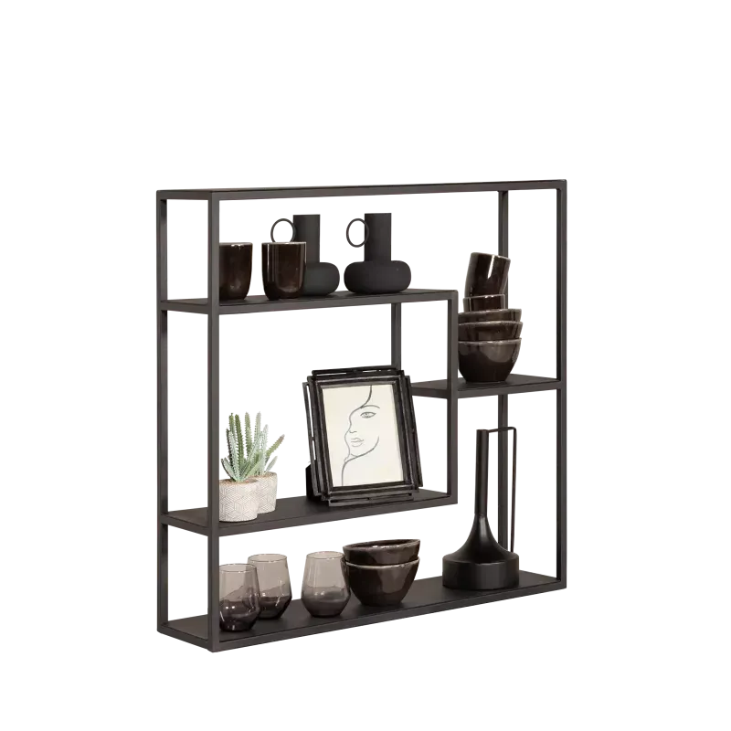 Wandrek Sona - 80x80 cm - metaal Zwart