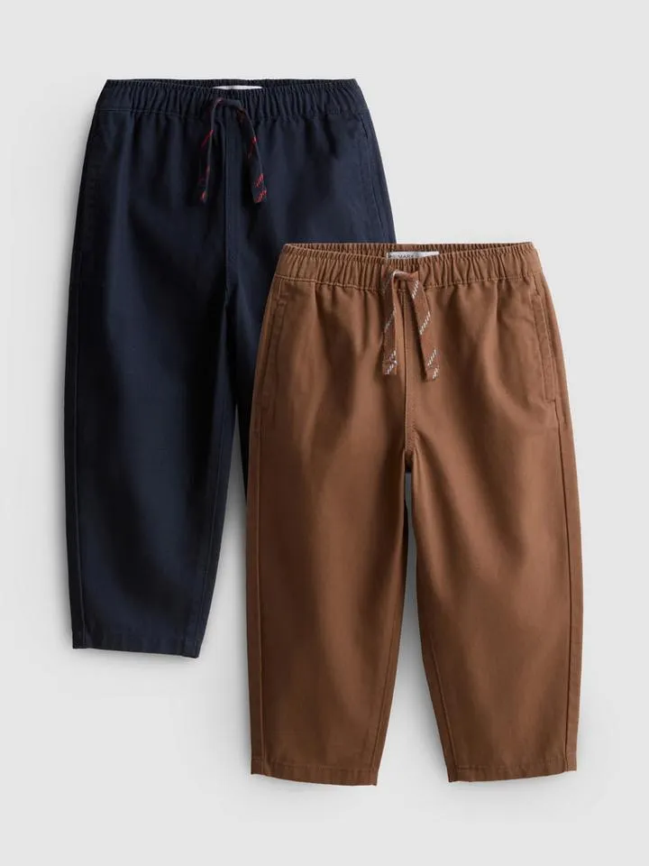 1–9 ans | Lot de 2 pantalons en pur coton