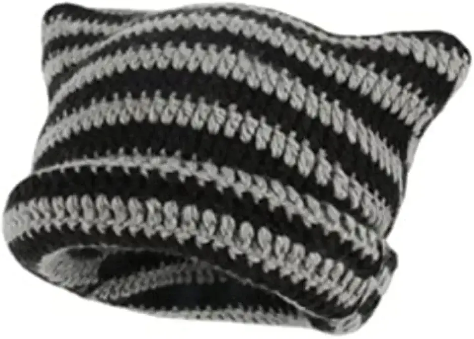 Crochet Hats for Women Cat Beanie Vintage Beanies Women Fox Hat Grunge Accessories Slouchy Beanies for Women