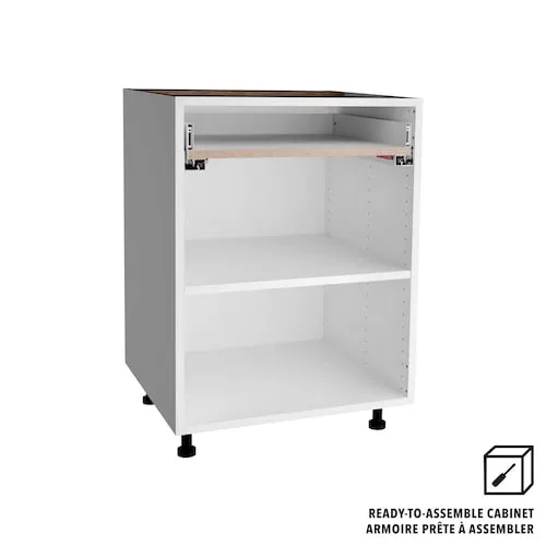 24 in W x 30 H x 24 D Ready to Assemble Kitchen 1-Drawer Base Cabinet, White (BD24)
