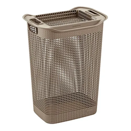 Cesto de ropa Rimax Linum con tejido premium color mocca