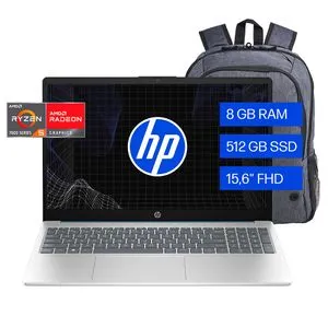 Notebook HP 15,6" AMD Ryzen 5 8GB 512GB 15-FC0251LA + Mochila