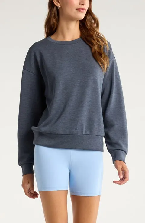 Zella Soft Luxe Boxy Crew Sweatshirt
