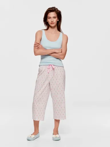 Pastel Daisy 100% Cotton 3/4 Pj Pant