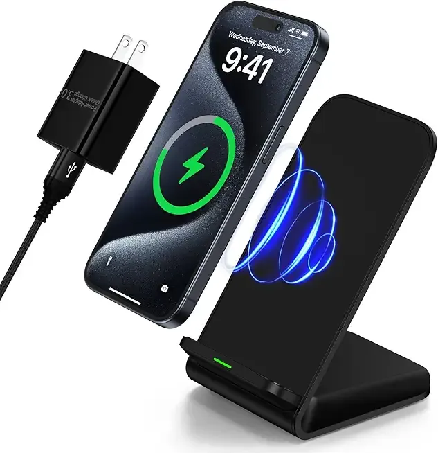 Samsung Wireless Charger Fast Charging Stand Desk Phone Charger Stand Android Charging Station for Samsung Galaxy S24 Ultra S24+ S24 S23 FE S22 S21 S20 S10 S9 S8,iPhone 15 Pro Max Plus 14 with Adapter