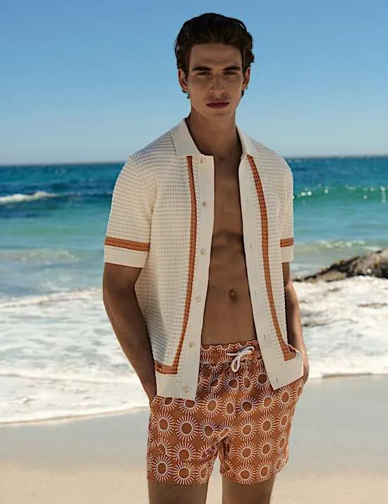 Quick Dry Textured Swim Shorts