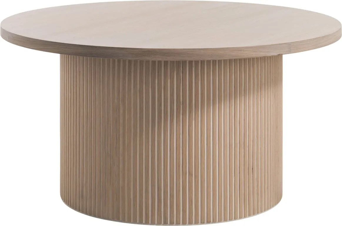 Linea sofabord rundt Ø 90, H 47 cm hvitoljet eikefiner