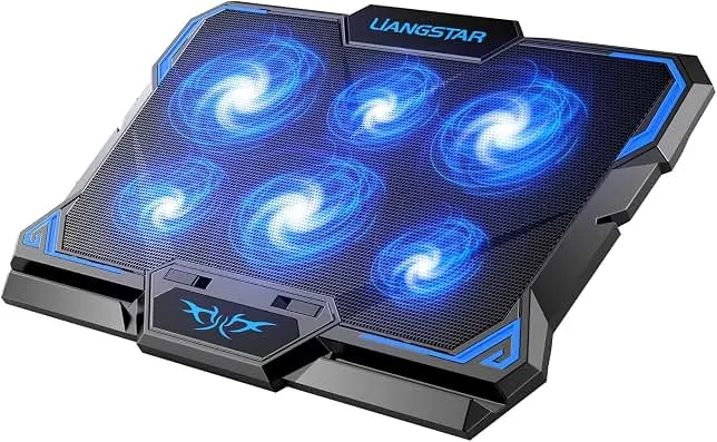 Laptop Cooling Pad, Laptop Cooler with 6 Quiet Led Fans for 15.6-17 Inch Laptop Cooling Fan Stand, Portable Ultra Slim USB Powered Gaming Laptop Cooling Pad, Switch Control F…