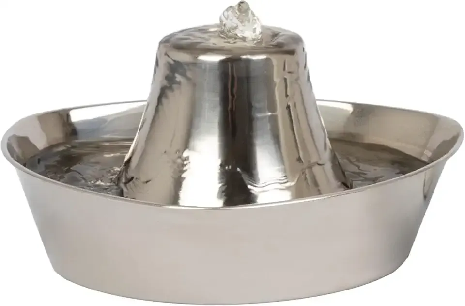 PetSafe Seaside Stainless Cat & Dog Fountain, 60 oz, 2 Filters & Pump