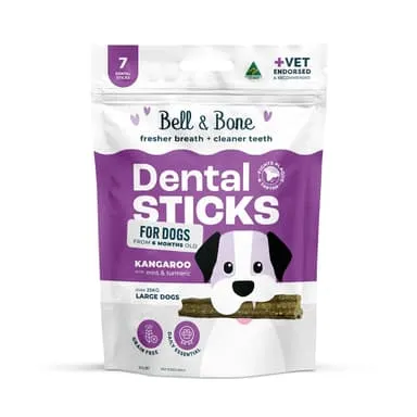 BELL & BONE Bell & Bone Kangaroo, Mint and Turmeric Dental Sticks Dog Treats